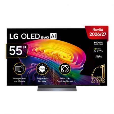 LG OLED evo AI 55” Serie C6 OLED55C65LA, 4K, Brightness Booster, Processore α11 Gen3, VRR 165Hz,G-Sync, SMART TV 2026