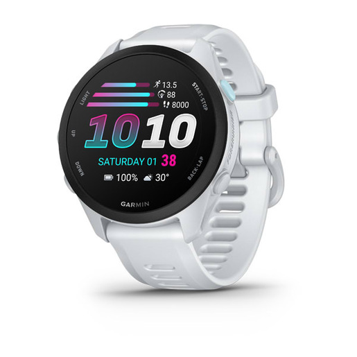 Garmin Forerunner 70 3,05 cm (1.2”) AMOLED 30 mm Digitale 390 x 390 Pixel Touch screen Bianco GPS (satellitare)
