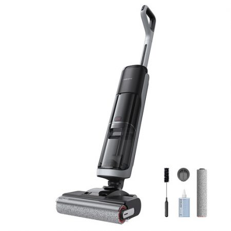 Dreame H14 VIU Aspirapolvere lavapavimenti senza fili, potenza di aspirazione 18.000 Pa, design piatto a 180°, lavaggio e asciugatura automatica della sp