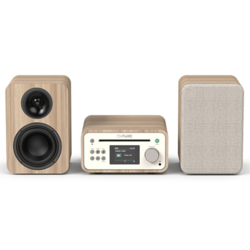 Pure Classic Stereo Mini Microsistema audio per la casa 40 W Quercia, Bianco