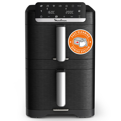 Moulinex EZ7568F0 friggitrice Doppia 10 L Indipendente 2700 W Friggitrice ad aria calda Nero