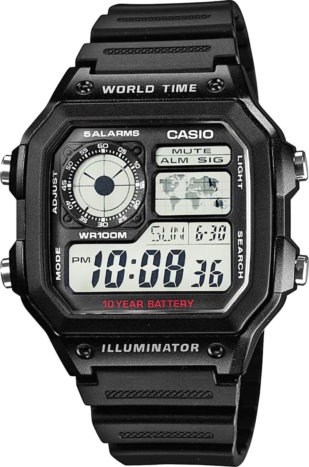 Casio Orologio da polso, Ae-1200wh-1avef, Nero, (Orologio digitale) 1 Casio Orologio da polso, Ae-1200wh-1avef, Nero, (Orologio digitale)