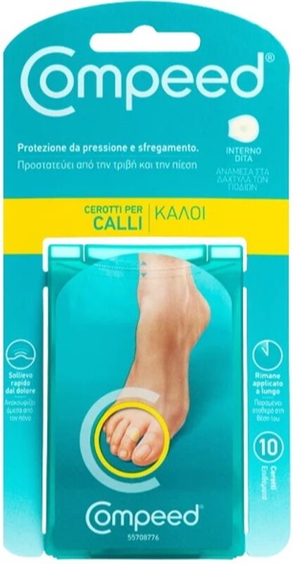 Perrigo Italia Srl Compeed - Cerotti Calli Interno Dita 10 Pezzi, Trattamento Efficace per Calli tra le Dita