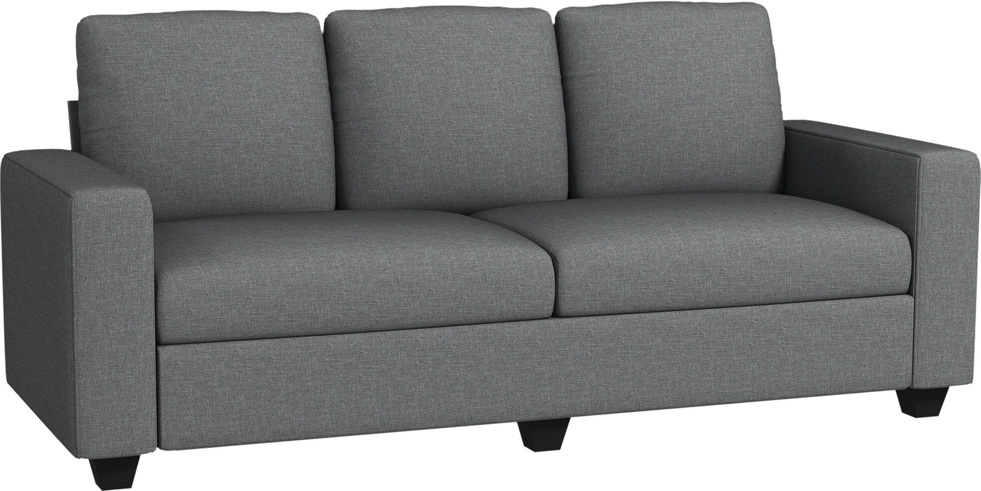 Homcom Divano 3 Posti in Tessuto con Cuscini Imbottiti e Rivestimento Effetto Lino, 237x94x102cm, Grigio
