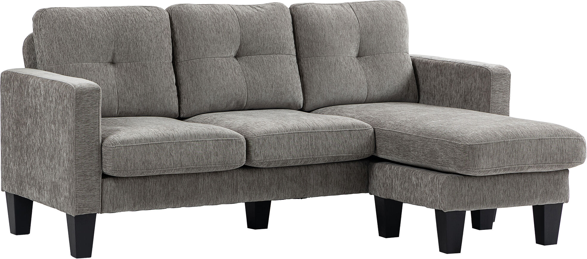 Homcom Divano Angolare 3 Posti con Cuscino per Seduta e Schienale, in Tessuto Effetto Ciniglia, 186x130x84 cm, Marrone
