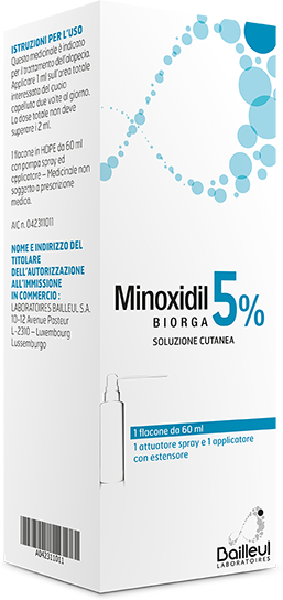 LABORATOIRES BAILLEUL S.A. MINOXIDIL BIORGA (LABORATOIRES BAILLEUL)*soluz cutanea 60 ml5%