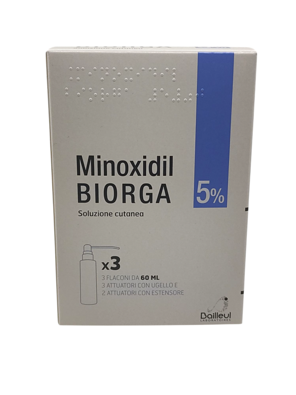 Laboratoires Bailly Minoxidil Biorga Soluzione Cutanea 5% Per Alopecia 3 Flaconi Da 60ml