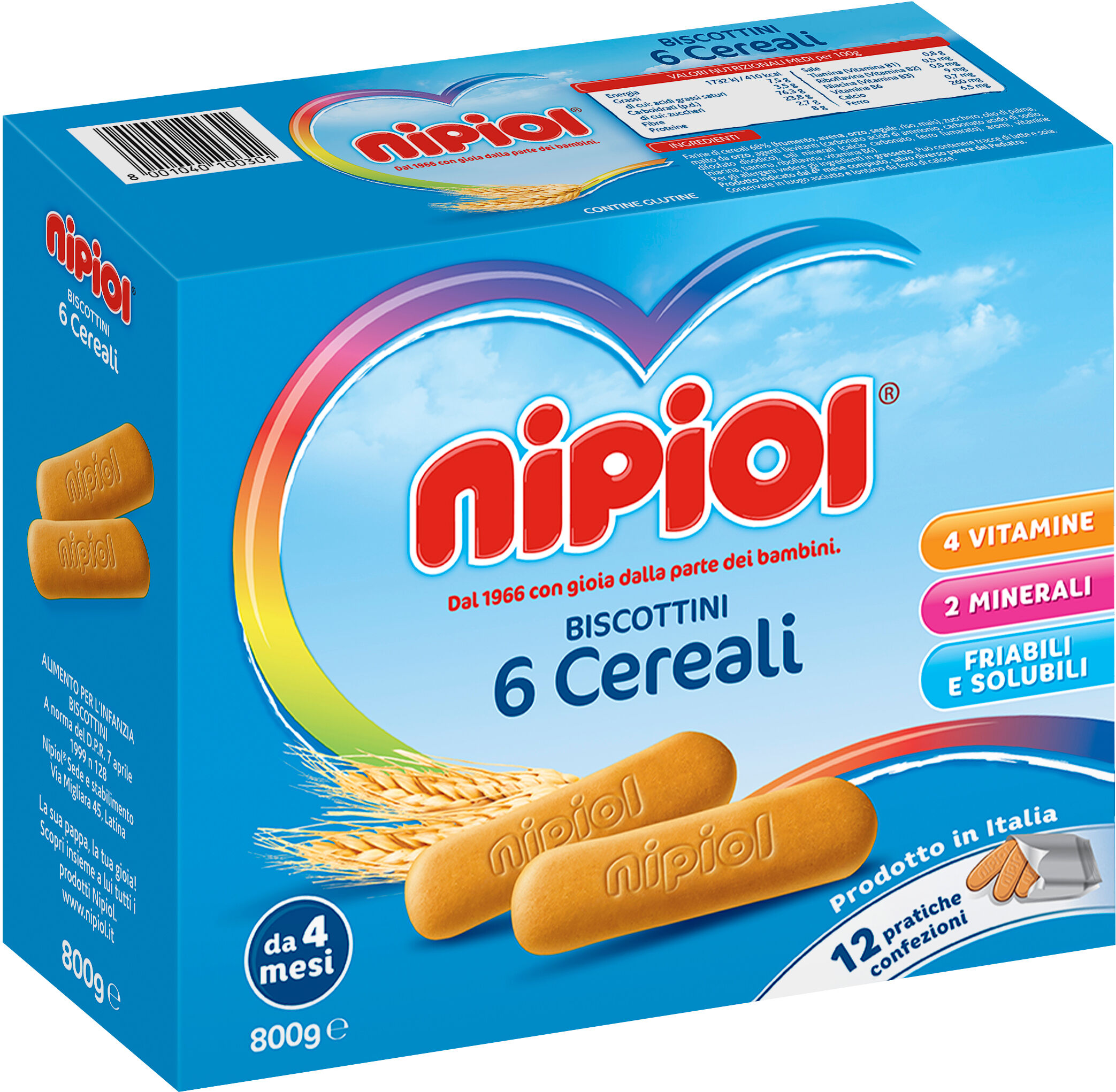 NIPIOL (HEINZ ITALIA SpA) NIPIOL Biscott.6 Cereali 800g