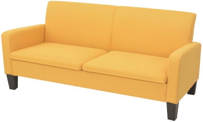 VIDAXL Divano a 3 Posti 180x65x76 cm Giallo - 1 VIDAXL Divano a 3 Posti 180x65x76 cm Giallo -