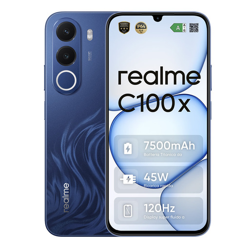 realme C100X smartphone 17,3 cm (6.8'') Android 16.0 4G USB tipo-C 4 GB 256 GB 8000 mAh Blu