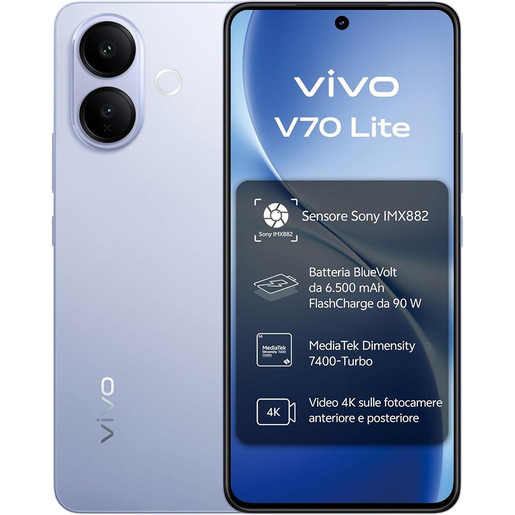 VIVO V70 Lite 5G 17,2 cm (6.77'') Android 16.0 USB tipo-C 6 GB 256 GB 6500 mAh Blu