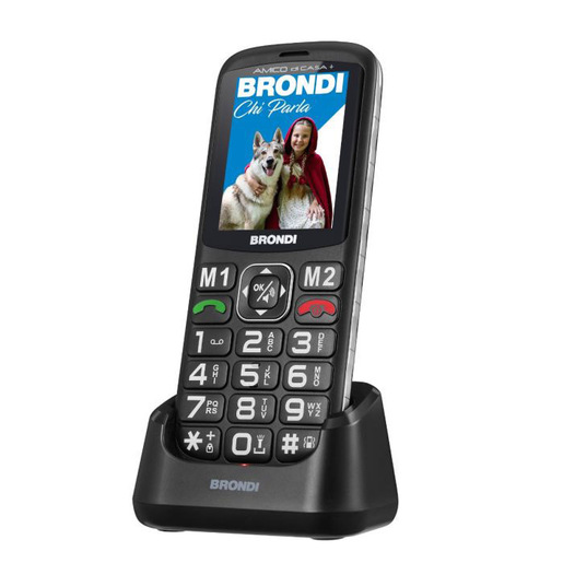 Brondi AMICO DI CASA+ 6,1 cm (2.4'') Nero Telefono per anziani
