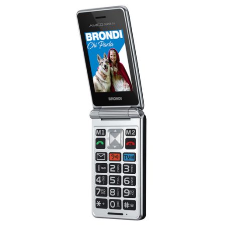 Brondi Amico Super TV cellulare 7,11 cm (2.8”) 119 g Nero, Argento Telefono per anziani