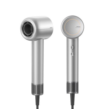 MOVA Shine 10 Silver Edition Asciugacapelli ad alta velocità 110.000 giri/min con tecnologia AeroBlossom™, flusso 65 m/s, monitoraggio NTC 1000 t/s, tecn