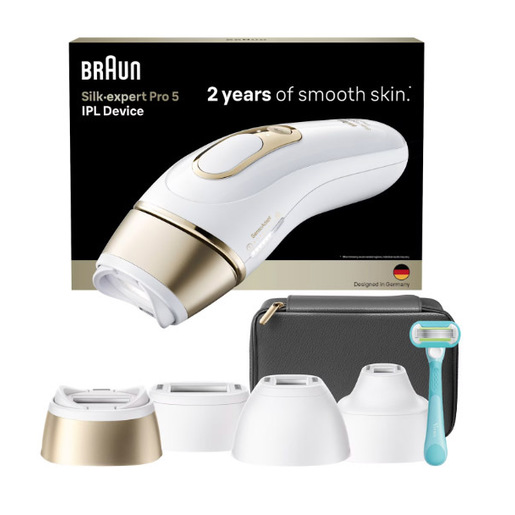Braun Silk-expert Pro Silk·expert Pro 5, Epilatore A Luce Pulsata, 4 Testine, Custodia E Rasoio Gillette Venus, PL5431