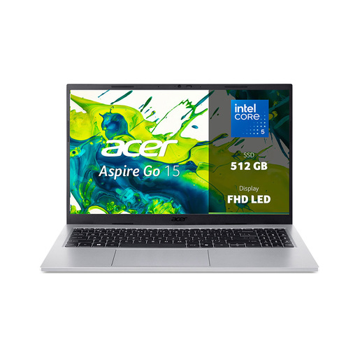 Acer Aspire Go 15 Intel Core 5 120U Computer portatile 39,6 cm (15.6'') Full HD 16 GB DDR4-SDRAM 512 GB SSD Wi-Fi 6 (802.11ax) Windows 11 Home Italiano A
