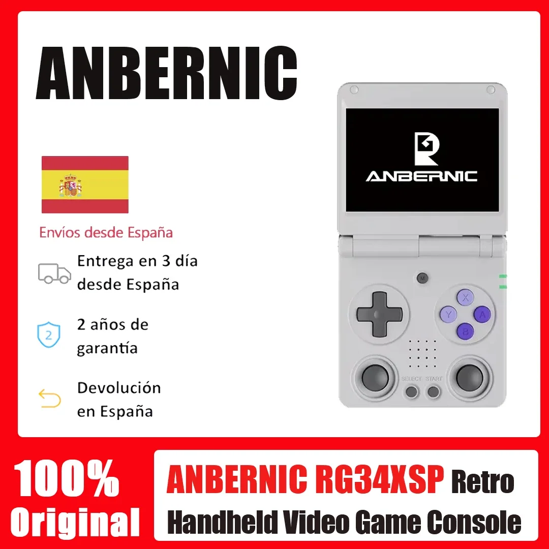 ANBERNIC RG34XXSP Console portatile flip Schermo IPS da 3,4 pollici Linux 64 bit 64G 5000+ giochi Supporta 5G WIFI HD-MI Uscita TV Streaming