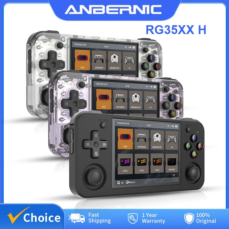 ANBERNIC RG35XX H Console di gioco portatile Linux Schermo IPS da 3,5 pollici H700 Lettore di videogiochi retrò 3300mAh 64G 5528 Giochi classici