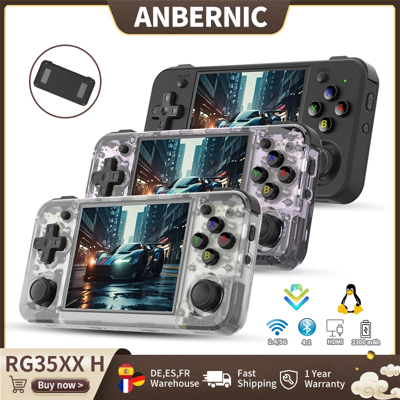 Anbernic RG35XX H Console di gioco portatile Schermo IPS da 3,5" Linux Lettore di giochi retrò H700 a 64 bit Supporta uscita TV HD 5000+ giochi