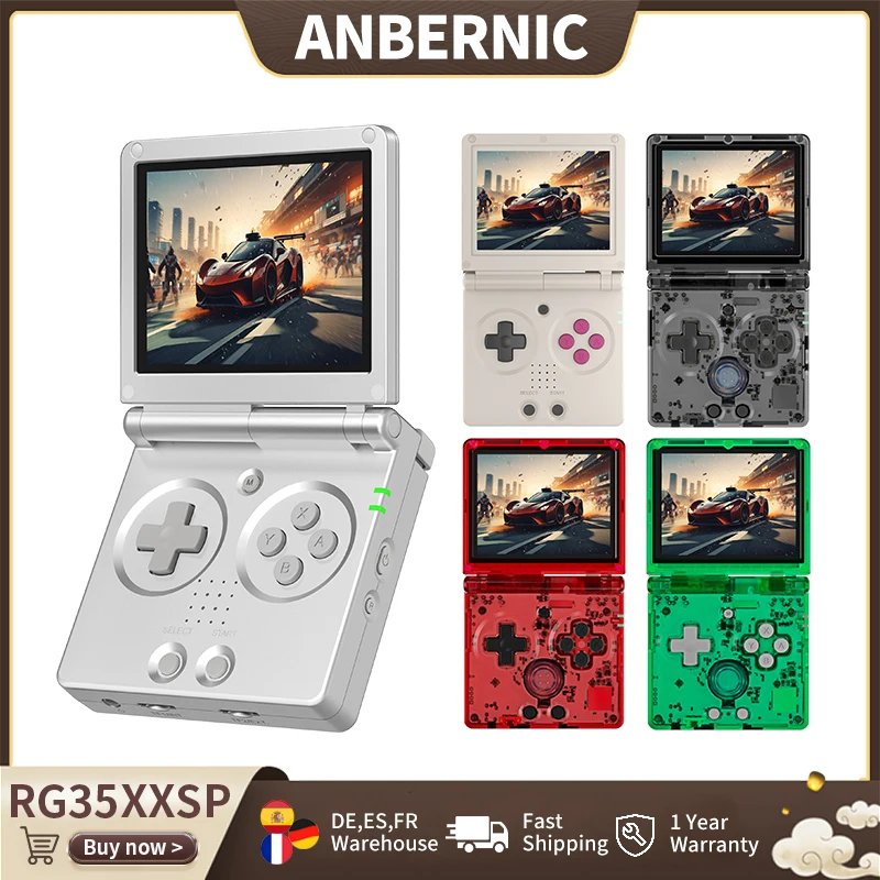 Anbernic RG35XXSP Flip Retro Console di gioco portatile Schermo IPS da 3,5 '' Supporto Linux 64 bit WiFi Bluetooth Streaming Uscita HDMI-TV