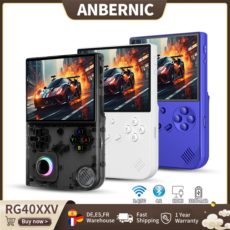Anbernic RG40XXV Console di gioco portatile retrò Schermo IPS da 4 pollici Lettore video joystick Linux RGB Supporta streaming WIFI 5G Uscita HD