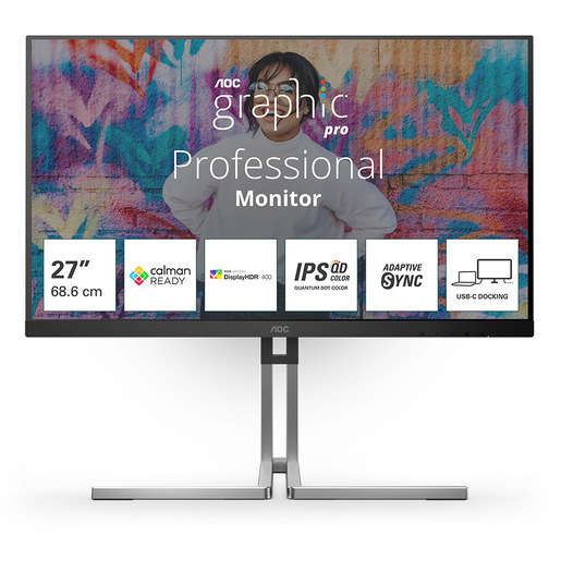 AOC Q27U3CV Monitor PC 68,6 cm (27'') 2560 x 1440 Pixel Quad HD LCD Nero