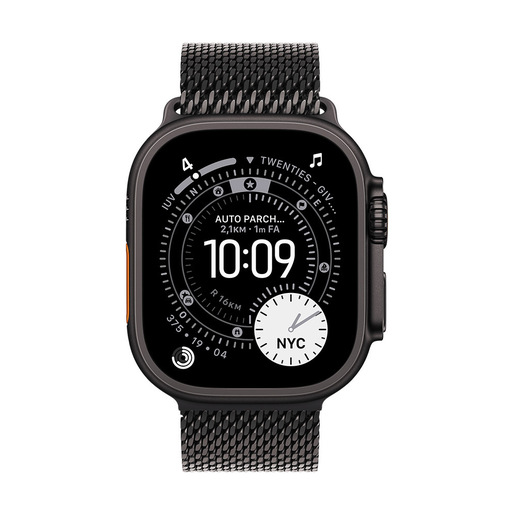 Apple Loop in maglia milanese in titanio nero (49 mm) - Medium