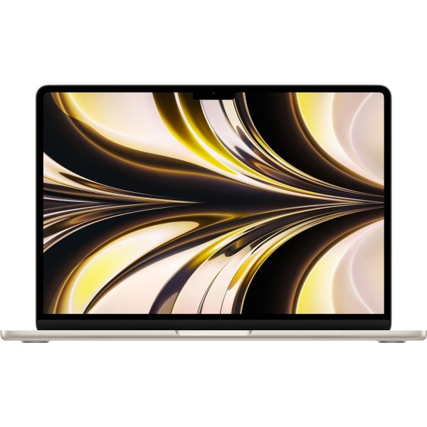 Apple MacBook Air 13-inch : M2 chip with 8-core CPU and 8-core GPU, 256GB - Starlight - (APL MLY13T/A MACBOOK AIR 13 M2 256 STR)
