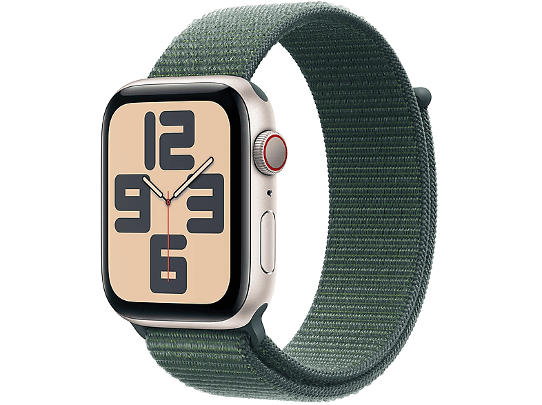 APPLE Watch SE 2024 GPS + Cellular 44mm alluminio galassia con cinturino Sport Loop verde lago