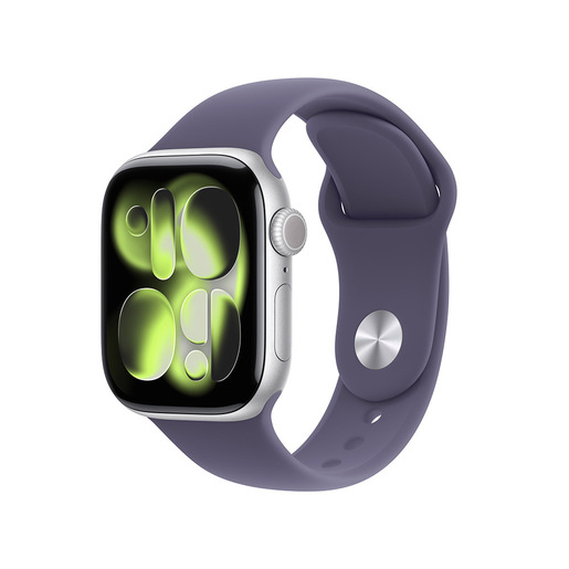 Apple Watch Series 11 GPS + Cellular 42mm Cassa Alluminio Argento con Sport Band Viola Nebbia - M/L