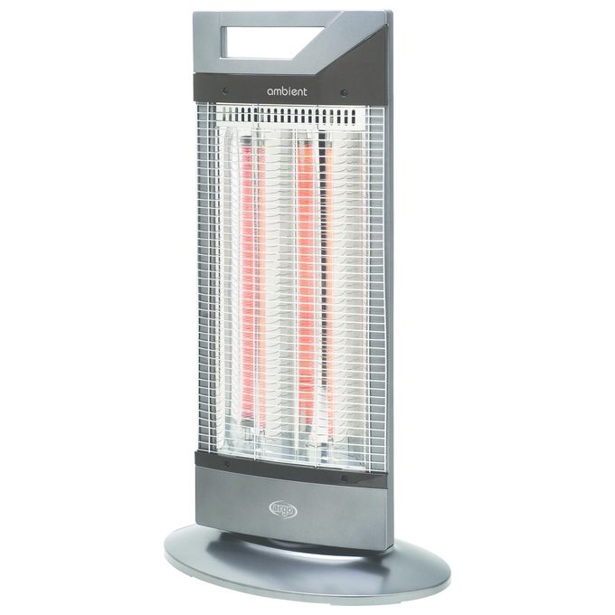 Argoclima 191070154 Ambient Stufa Elettrica Fibra di Carbonio 1000 W Oscillazione 70° colore Nero Grigio