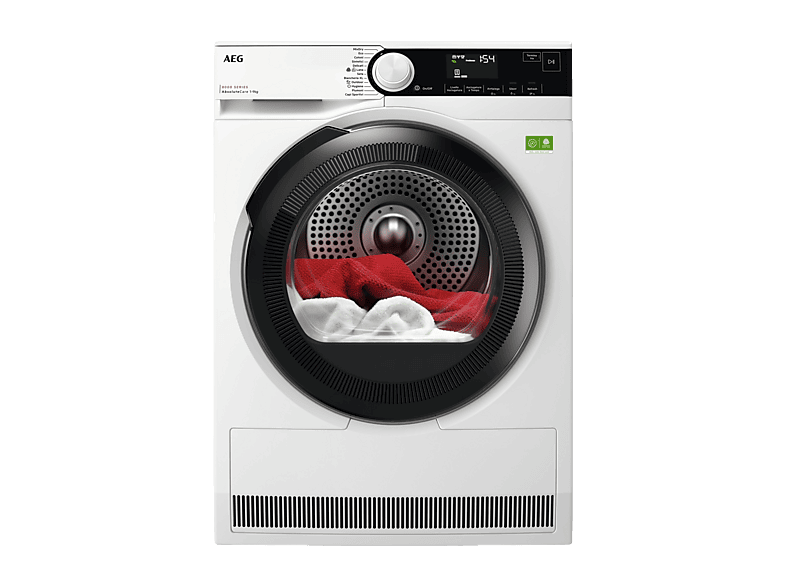 Asciugatrice AEG TR8HDCH9B, a pompa di calore, 9 Kg, profondità 63,6 cm, funzione refresh MixDry,  Eco, Classe B