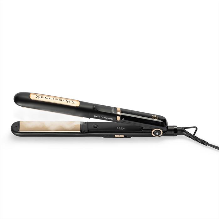 Bellissima Imetec - Piastra Per Capelli A Vapore Steam Ceramic&keratin-nero, Oro