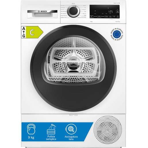 Bosch Serie 6 WQG243D7IT Asciugatrice a pompa di calore 9 kg Bianco