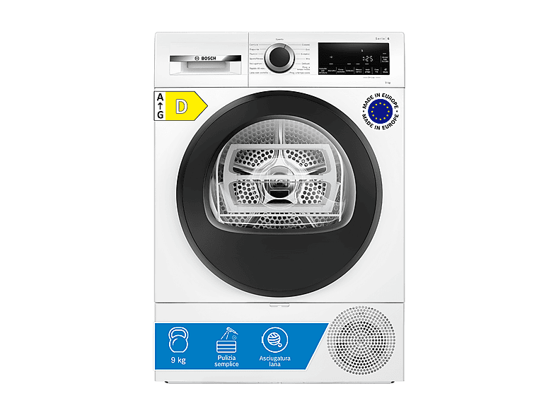 BOSCH WQG24200IT asciugatrice, 9 kg, 64,8 cm, Classe