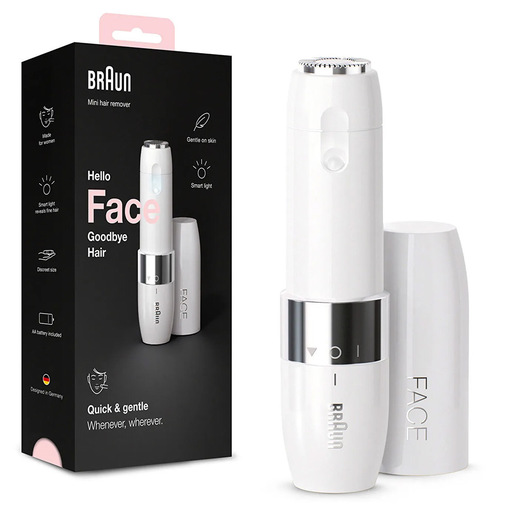 Braun Face FS1000 Mini Depilatore Donna, Depilazione Elettrica Viso, Facile E Veloce, Tocco Finale Per Baffetti, Mento E Guance, Per Un Make-up Più Sempl
