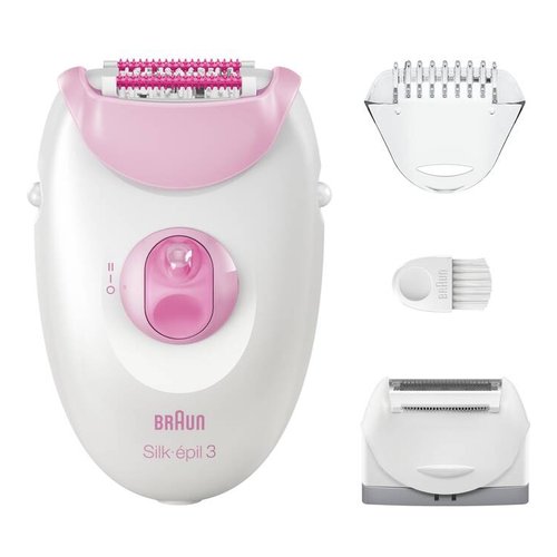 Braun Silk-épil 3 Epilatore Elettrico Donna , Epilatore Con Cavo Per Epilazione, Pelle Liscia Per Settimane, 3-031, Rosa