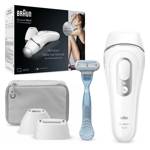 Braun Silk-expert Pro Silk expert Pro 3 PL3121, Epilatore A Luce Pulsata Donna, Per La Rimozione Permanente Dei Peli Visibili A Casa Tua, Bianco/Argento