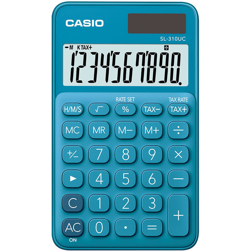 Casio SL-310UC-BU calcolatrice Tasca Calcolatrice di base Blu