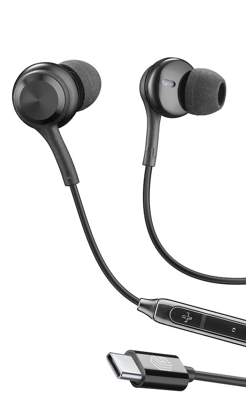 Cellularline Auricolari con filo Auinearmstypec2k Nero