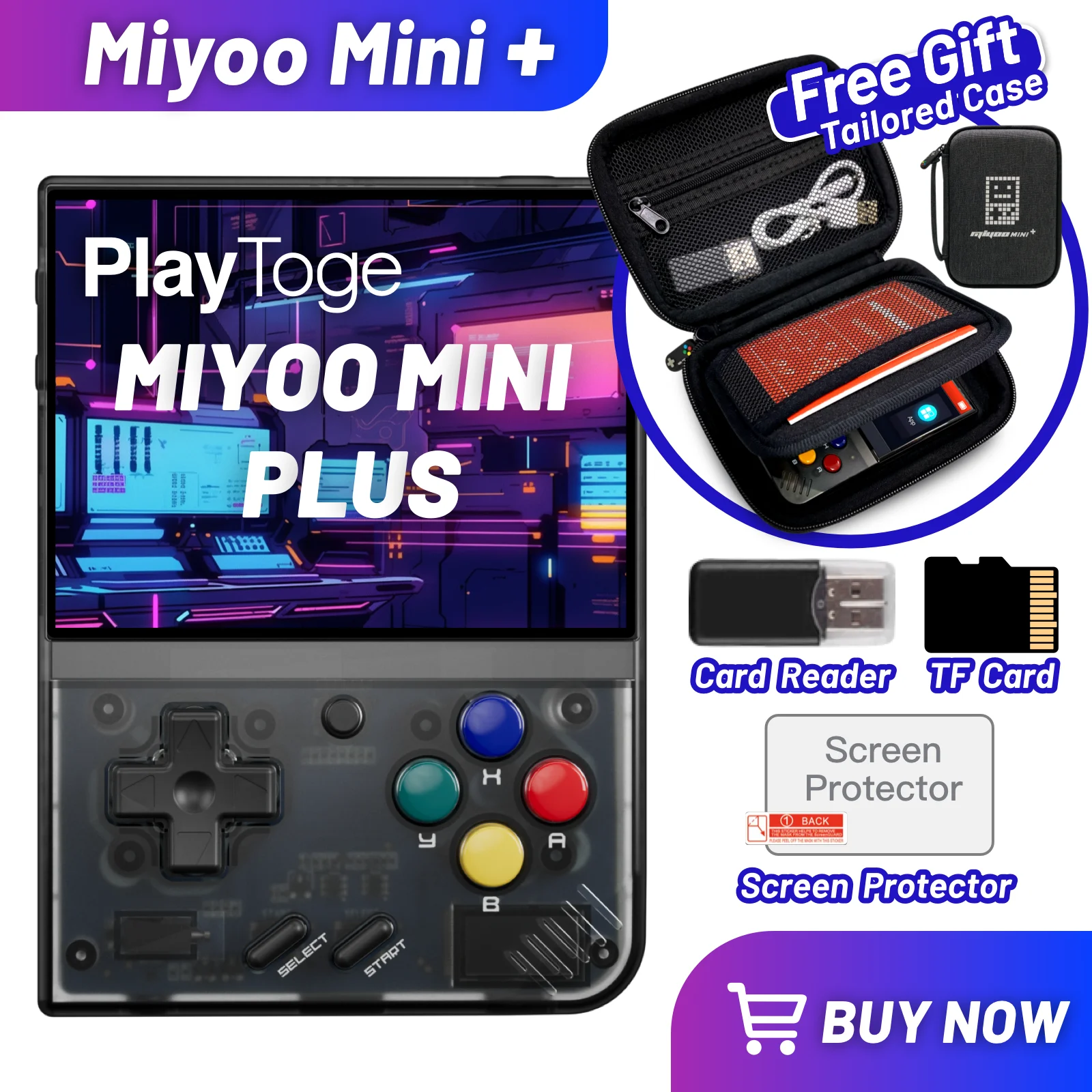Console di gioco portatile Miyoo Mini Plus, schermo IPS 640x480 da 3,5 pollici, supporto scheda TF esterna, batteria da 3000 mAh