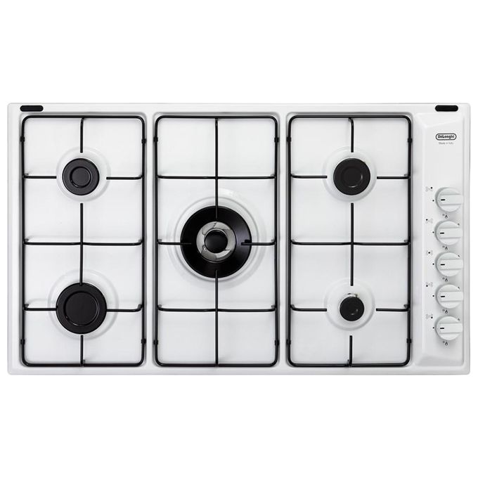 DeLonghi BL59 DD Piano Cottura a Gas 5 Zone 1 Ultrarapido a Doppia corona Accensione elettronica integrata nelle manopole 90 cm Bianco