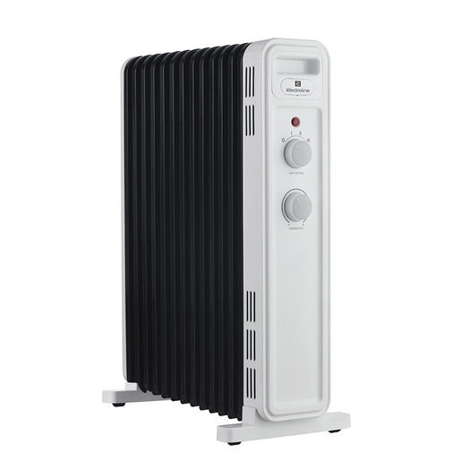 Electroline OFRE13F25M Radiatore ad olio 13 elementi riscaldanti Bianco Nero 1500W ruote