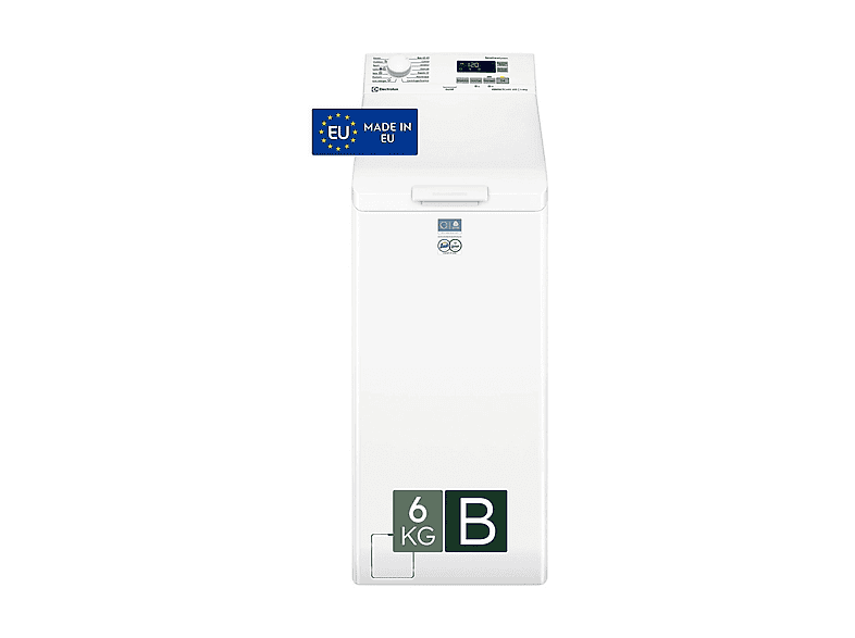 ELECTROLUX EW6T526B LAVATRICE CARICA ALTO, Caricamento dall'alto, 6 kg, 14 programmi, Profondità 60 cm, Giri 1151 rpm, Bianco, livello rumorosità centrifuga 78 dB(A), Classe B
