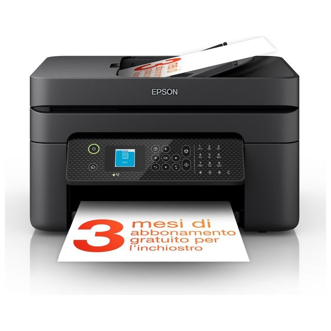 Epson WF-2930DWF Stampante Multifunzione A4 a getto d'inchiostro (Stampa Fronte Retro, Scansione, Copia, Fax) Display LCD 3.7cm, ADF, WiFi, Ethernet, Stampa da mobile e su Cloud, AirPrint