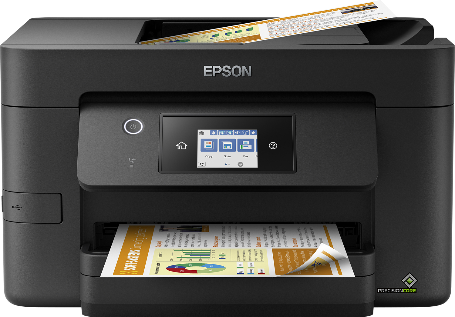 Epson WorkForce Pro WF-3825DWF, stampante multifunzione A4 getto d'inchiostro (stampa, scansione, copia), Display LCD 6.8cm, WiFi Direct, 3 mesi inchiostro incluso con ReadyPrint