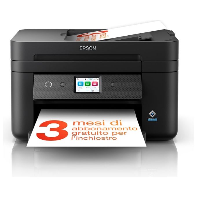 Epson Workforce WF-2960DWF Stampante Multifunzione A4 a getto d'inchiostro (Stampa Fronte Retro, Scansione, Copia, Fax) Display Touch Screen 6.1”, ADF, WiFi, Ethernet, Stampa da mobile, AirPrint, Nero
