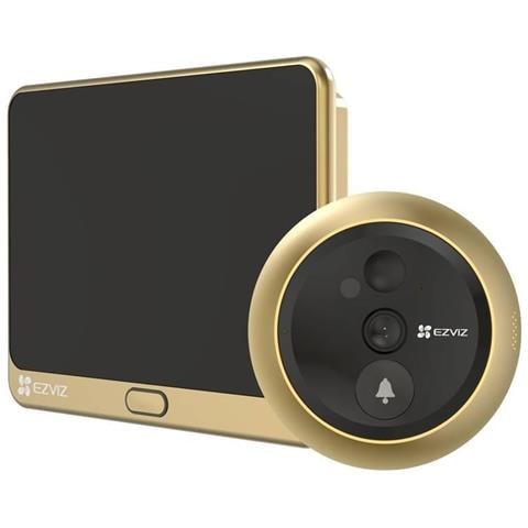 EZVIZ DP2C (ORO) - VIDEOSPIONCINO WIRELESS FHD - DISPLAY 4.3 - SENSORE INFRAROSSI PIR - AUDIO E VIDEO BIDIREZIONALE