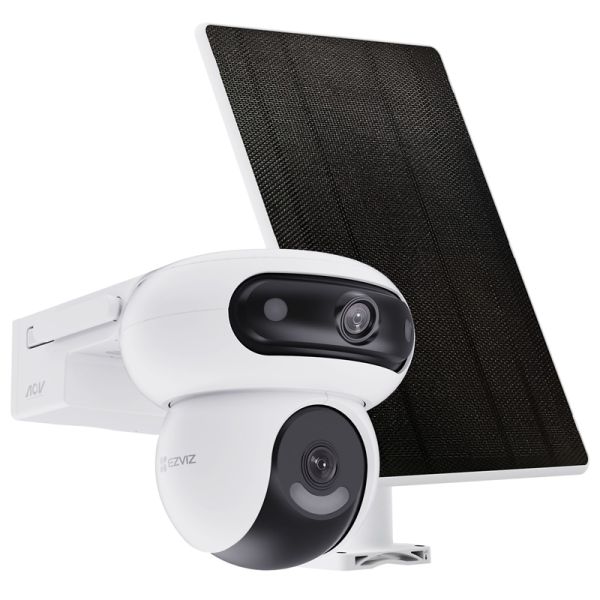 EZVIZ HB90 + 8W SOLAR PANEL TELECAMERA DA ESTERNO A BATTERIA MOTORIZZATA DOPPIO OBIETTIVO 4MP+4MP