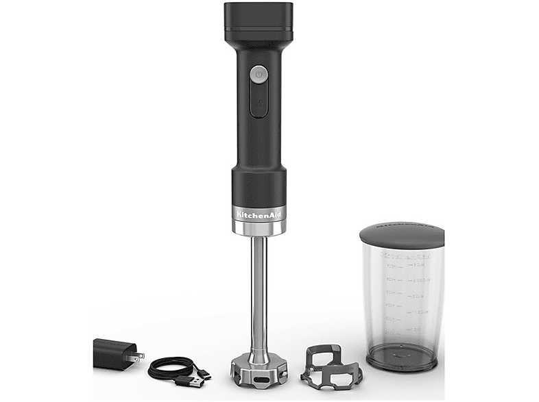 FRULLATORE AD IMMERSIONE KITCHENAID 5KHBRV71BM, Potenza massima 12 W, Recipiente da 0.7 l, Livelli di potenza 1 velocità, Black Matte